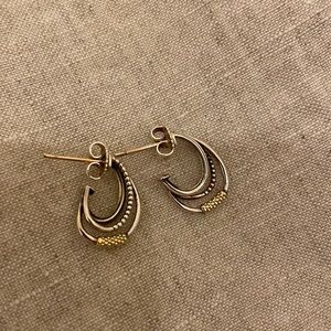 Lagos Triple Hoop Two-Toned Earrings